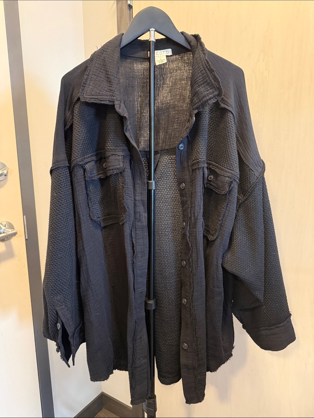 torrid FESTI Black Lightweight Mixed media Shirt Jacket / Shacket